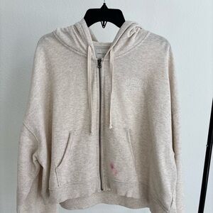 American Eagle Outfitters Light Gray Zip-Up Hoodie